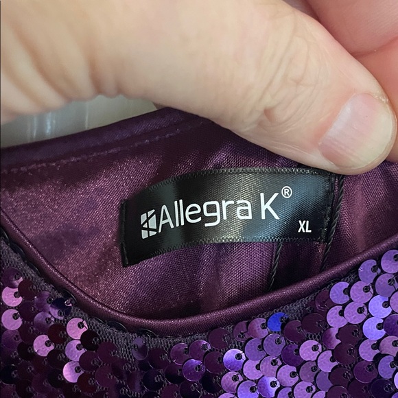 Allegra K Shimmering Purple Sequin dress nwt XL - Picture 3 of 12